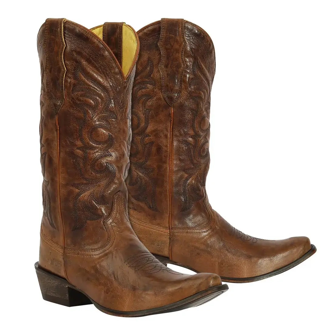 TuffRider Women Cowtown Mid Height Embroidered Leather Snip Toe Western Boots - Breeches.com - Flyclothing LLC