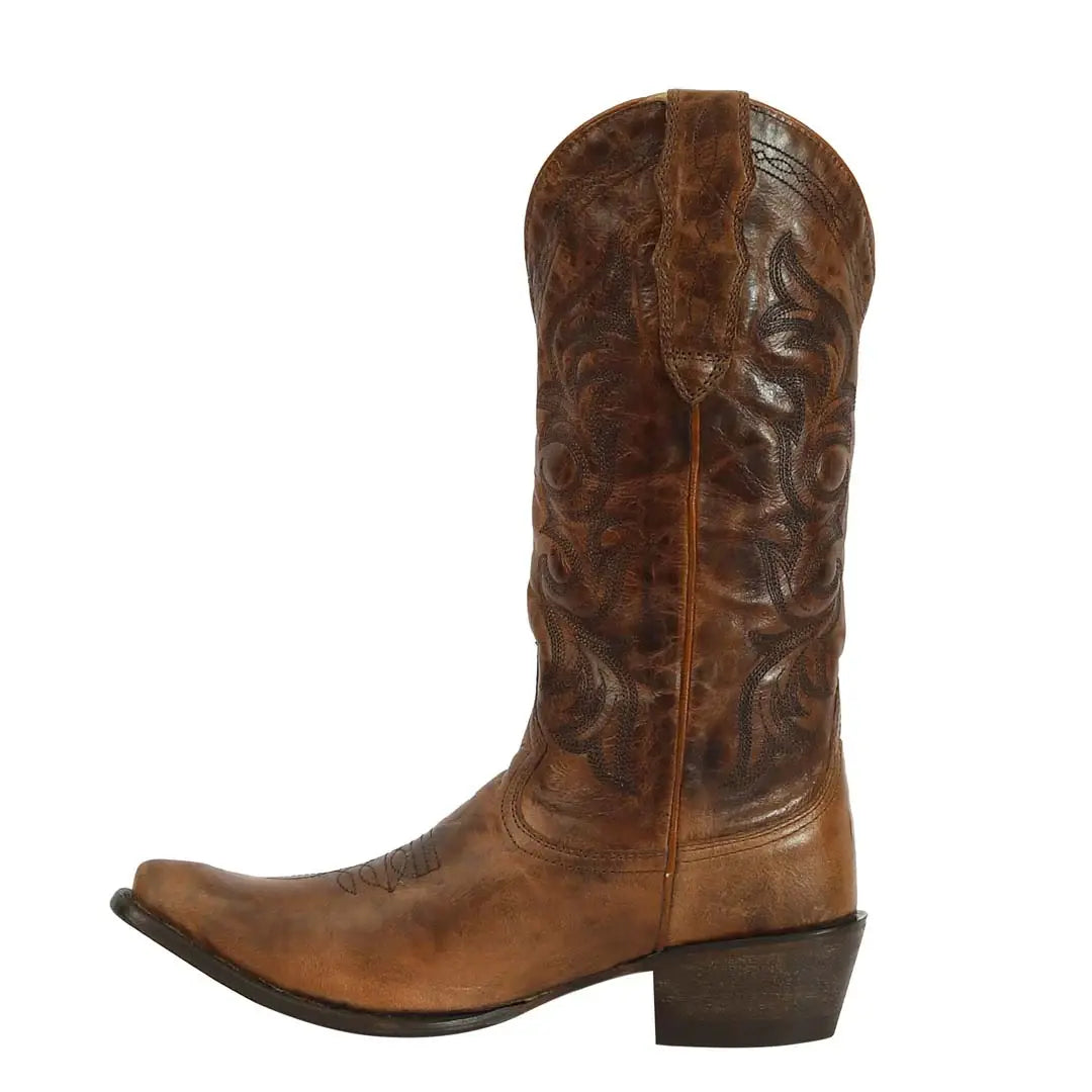 TuffRider Women Cowtown Mid Height Embroidered Leather Snip Toe Western Boots - Breeches.com - Flyclothing LLC