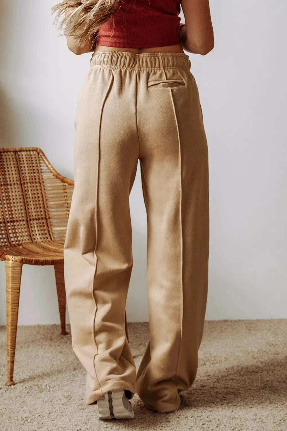 Drawstring Wide Leg Pants with Pockets - Trendsi - Flyclothing LLC