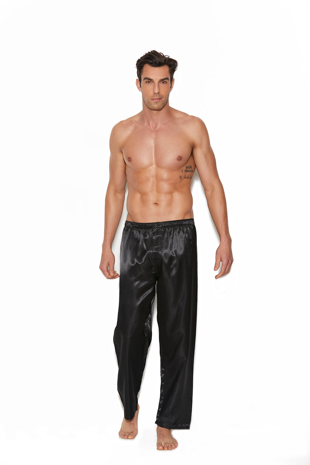 Elegant Moments Black Satin Unisex Pants 3015