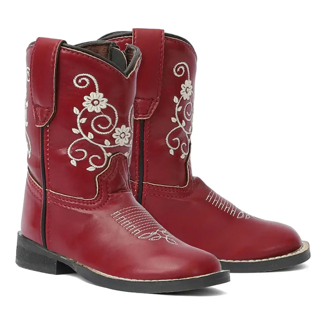 TuffRider Toddler Fire Red Floral Western Boot - Breeches.com - Flyclothing LLC