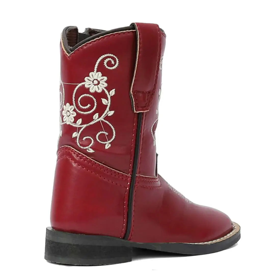 TuffRider Toddler Fire Red Floral Western Boot - Breeches.com - Flyclothing LLC