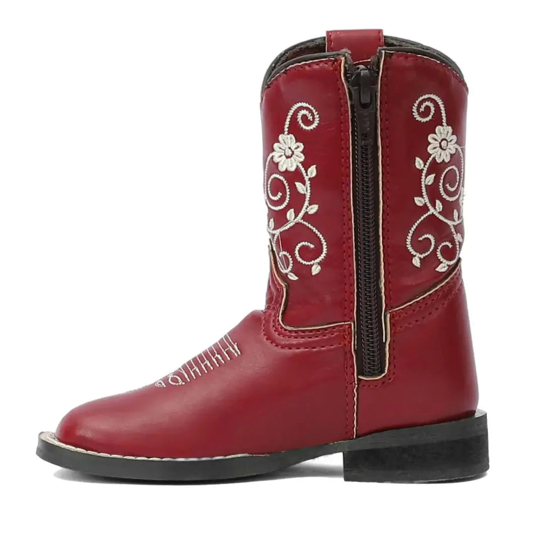 TuffRider Toddler Fire Red Floral Western Boot - Breeches.com - Flyclothing LLC