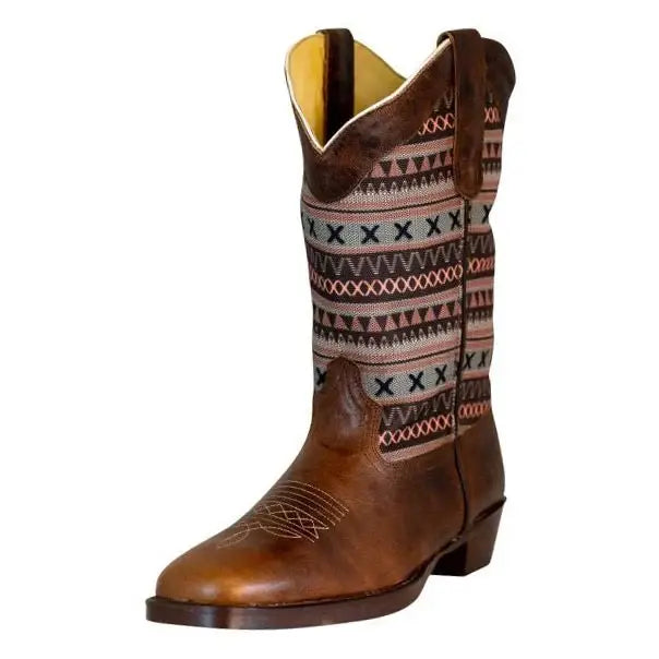 TuffRider Women String Embroidered Leather Square Toe Western Boots - Breeches.com - Flyclothing LLC