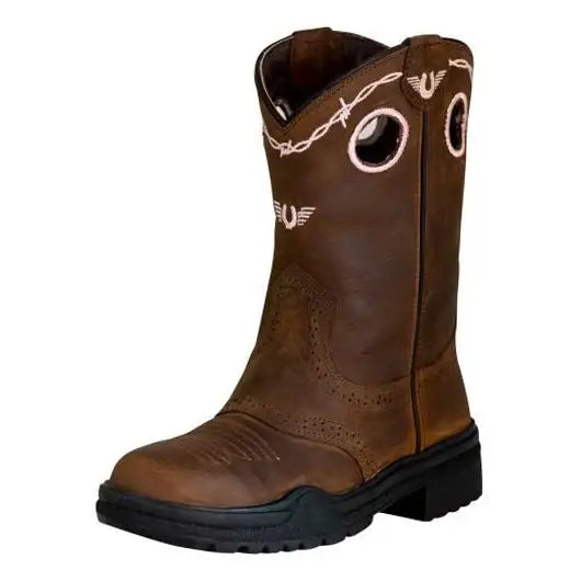 TuffRider Youth Yosemite Barbed Wire Embroidered Round Toe Western Boots - Breeches.com - Flyclothing LLC
