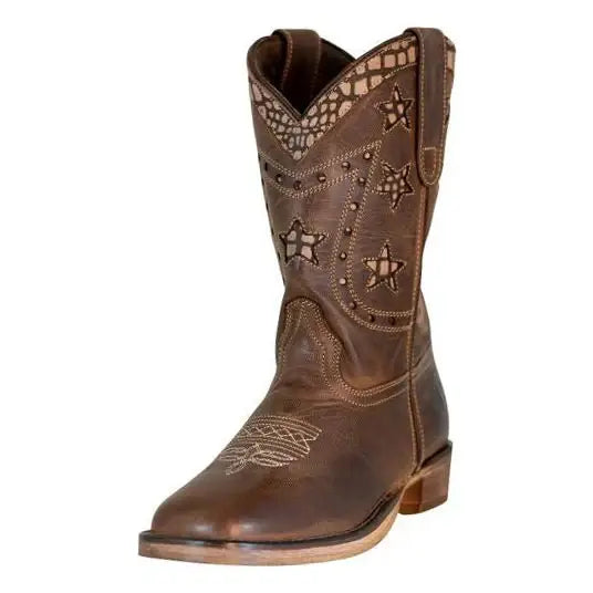 TuffRider Youth Rocky Mountain Star Snake Printed Square Toe Western Boots - Breeches.com - Flyclothing LLC