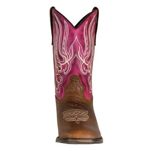 TuffRider Toddlers Arches Flame Embroidered Pink Shaft Square Toe Western Boots - Breeches.com - Flyclothing LLC