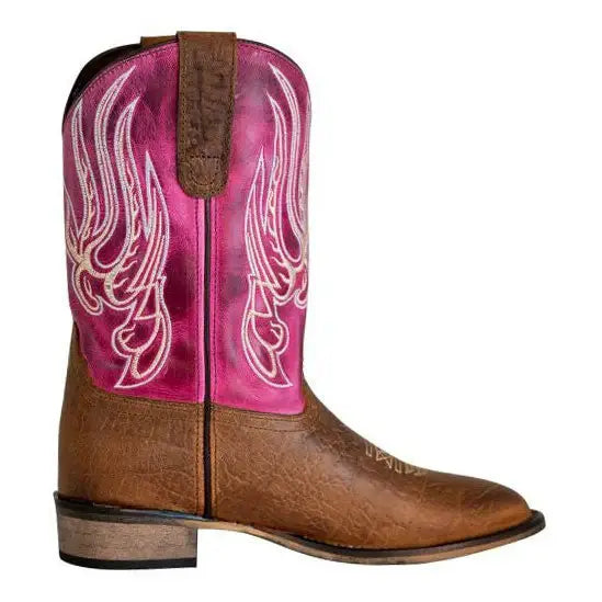 TuffRider Toddlers Arches Flame Embroidered Pink Shaft Square Toe Western Boots - Breeches.com - Flyclothing LLC