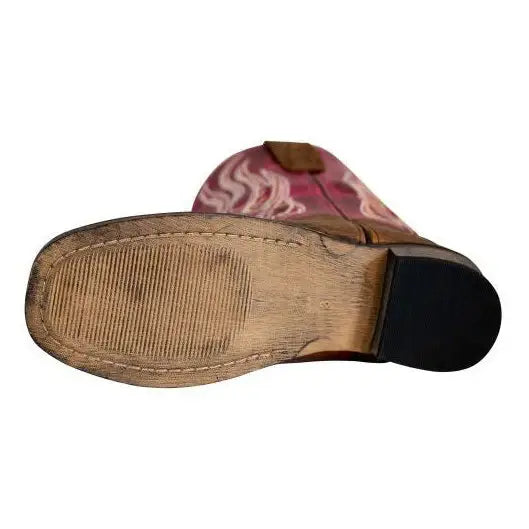 TuffRider Toddlers Arches Flame Embroidered Pink Shaft Square Toe Western Boots - Breeches.com - Flyclothing LLC