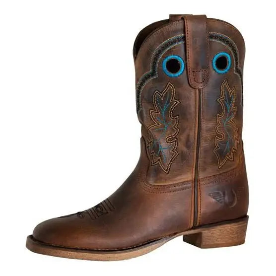 TuffRider Children Rushmore Oak Leaf Embroidered Square Toe Western Boots - Breeches.com - Flyclothing LLC