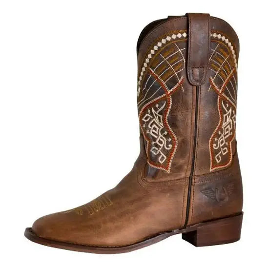 TuffRider Youth Yukon Tricolor Leather Embroidered Square Toe Western Boots - Breeches.com - Flyclothing LLC