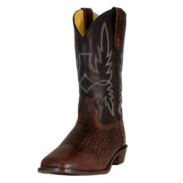 TuffRider Men's Grant Leather Printed Wide Square Toe Western Boots - Breeches.com - Flyclothing LLC