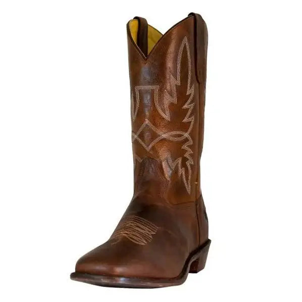 TuffRider Men’s Old Faithful Leather Embroidered Wide Square Toe Western boot - Breeches.com - Flyclothing LLC