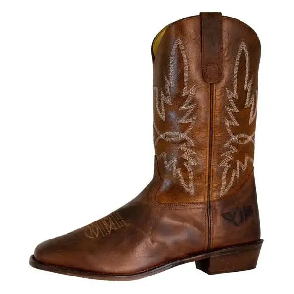 TuffRider Men’s Old Faithful Leather Embroidered Wide Square Toe Western boot - Breeches.com - Flyclothing LLC
