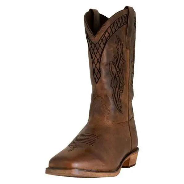TuffRider Men’s Grand Canyon Leather Embroidered Wide Square Toe Western Boots - Breeches.com - Flyclothing LLC
