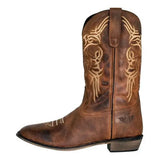 TuffRider Men's Lamar Leather Contrast Stitched Wide Square Toe Western Boots - Breeches.com - Flyclothing LLC