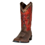 TuffRider Men's Mammoth Leather Distressed & Embroidered Square Toe Western Boots - Breeches.com - Flyclothing LLC