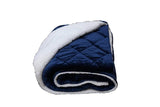 Navy Blue Microfiber Solid Color Plush Throw - Homeroots