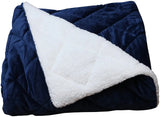 Navy Blue Microfiber Solid Color Plush Throw - Homeroots - Flyclothing LLC