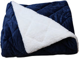 Navy Blue Microfiber Solid Color Plush Throw - Homeroots