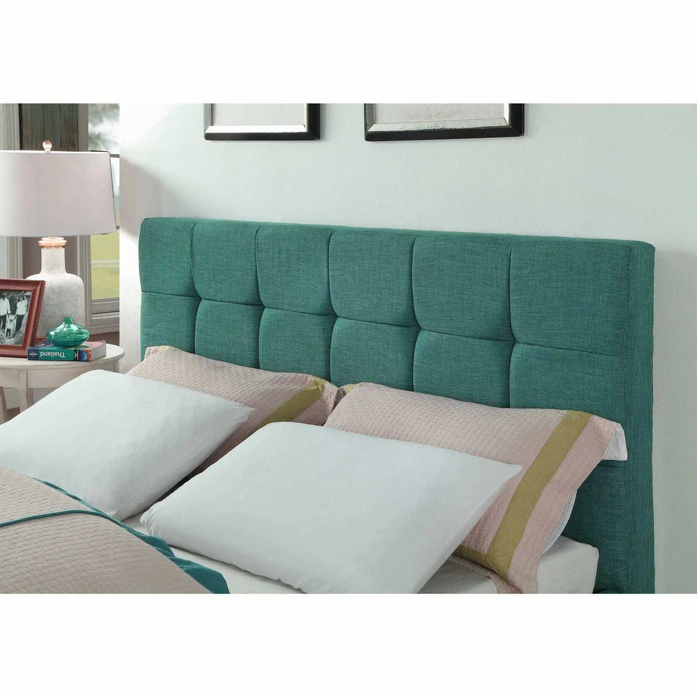 Solid Wood Queen Tufted Turquoise Upholstered Juteno Bed - Homeroots - Flyclothing LLC