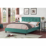 California King Blue Modern Upholstered Square Stitched Platform Bed - Homeroots - Flyclothing LLC