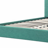 California King Blue Modern Upholstered Square Stitched Platform Bed - Homeroots - Flyclothing LLC