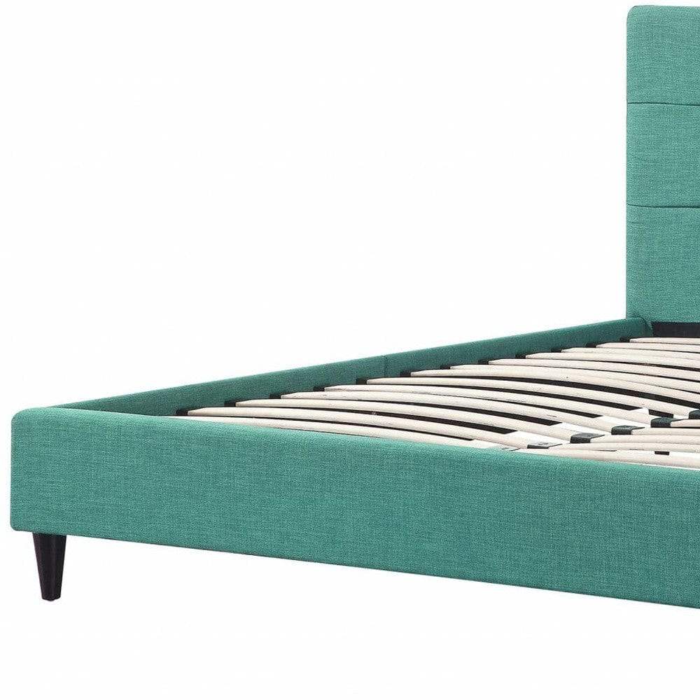 California King Blue Modern Upholstered Square Stitched Platform Bed - Homeroots - Flyclothing LLC