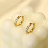 18K Gold-Plated Zircon Hoop Earrings - Trendsi - Flyclothing LLC