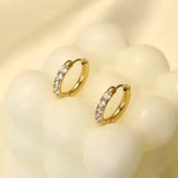 18K Gold-Plated Zircon Hoop Earrings - Trendsi - Flyclothing LLC