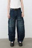 Men's Mid Rise Jeans with Cargo Pockets - Trendsi