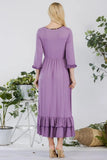 Celeste Full Size Layered Ruffle Hem Dress with Pockets - Trendsi