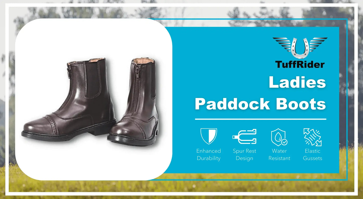 TuffRider Women's Starter Front Zip Paddock Boots Wide Regular - Breeches.com - Flyclothing LLC
