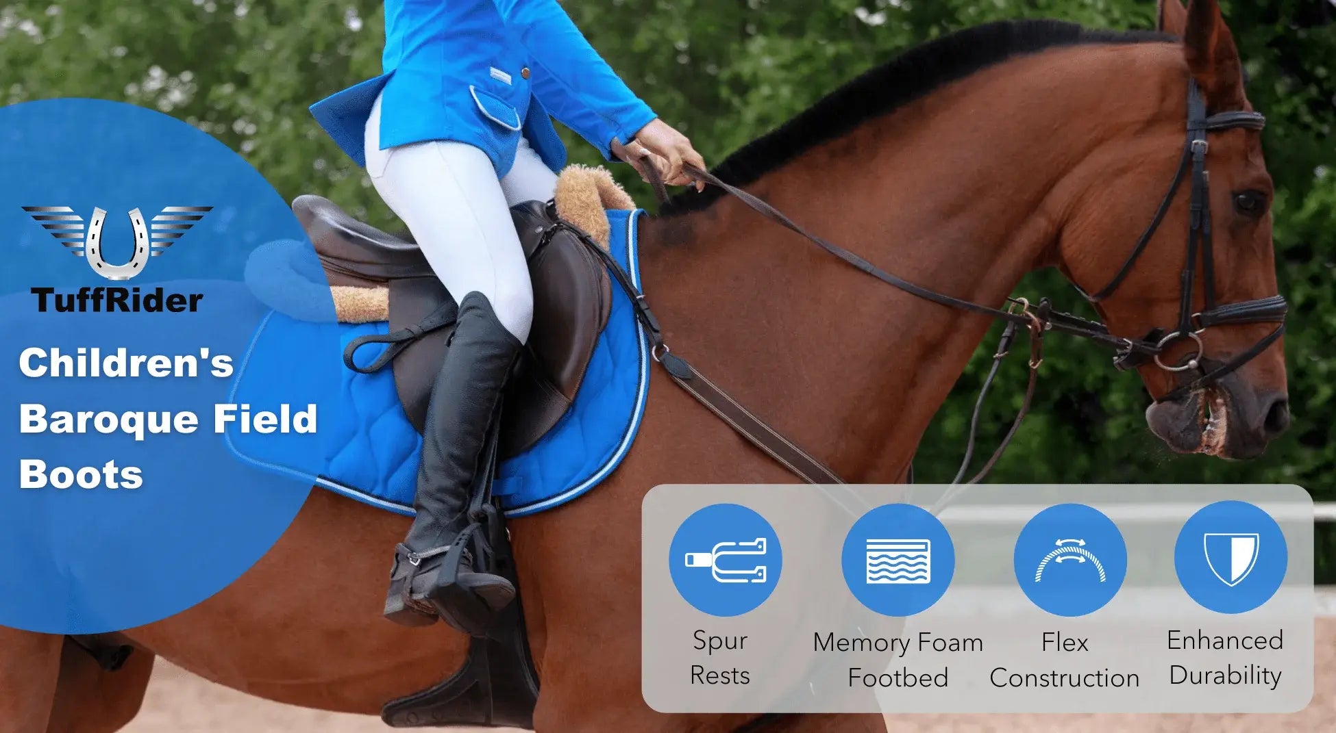 TuffRider Kids Baroque Leather Back Zipper Field Boots - Breeches.com - Flyclothing LLC