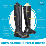 TuffRider Kids Baroque Leather Back Zipper Field Boots - Breeches.com - Flyclothing LLC