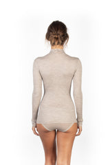 EGI Exclusive Collections Merino Wool Blend Top Mock Neck Lace Trim Long Sleeves. Proudly Made in Italy (304) - tittimitti - Flyclothing LLC