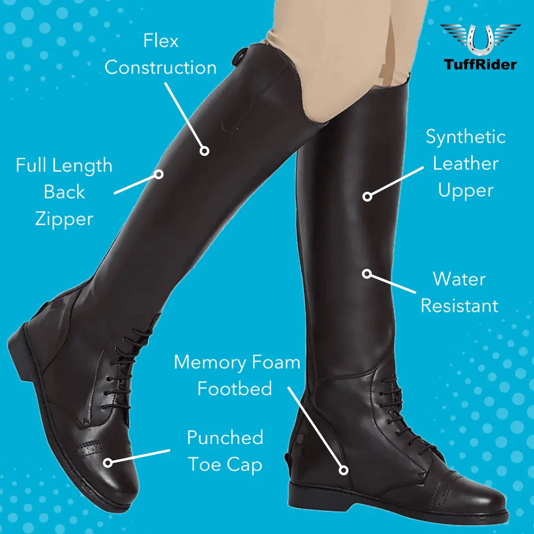 TuffRider Ladies Starter Back Zip Field Boots Synthetic Leather - Breeches.com - Flyclothing LLC