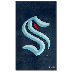 Seattle Kraken 3X5 High-Traffic Mat with Durable Rubber Backing - Portrait Orientation - Seattle Kraken