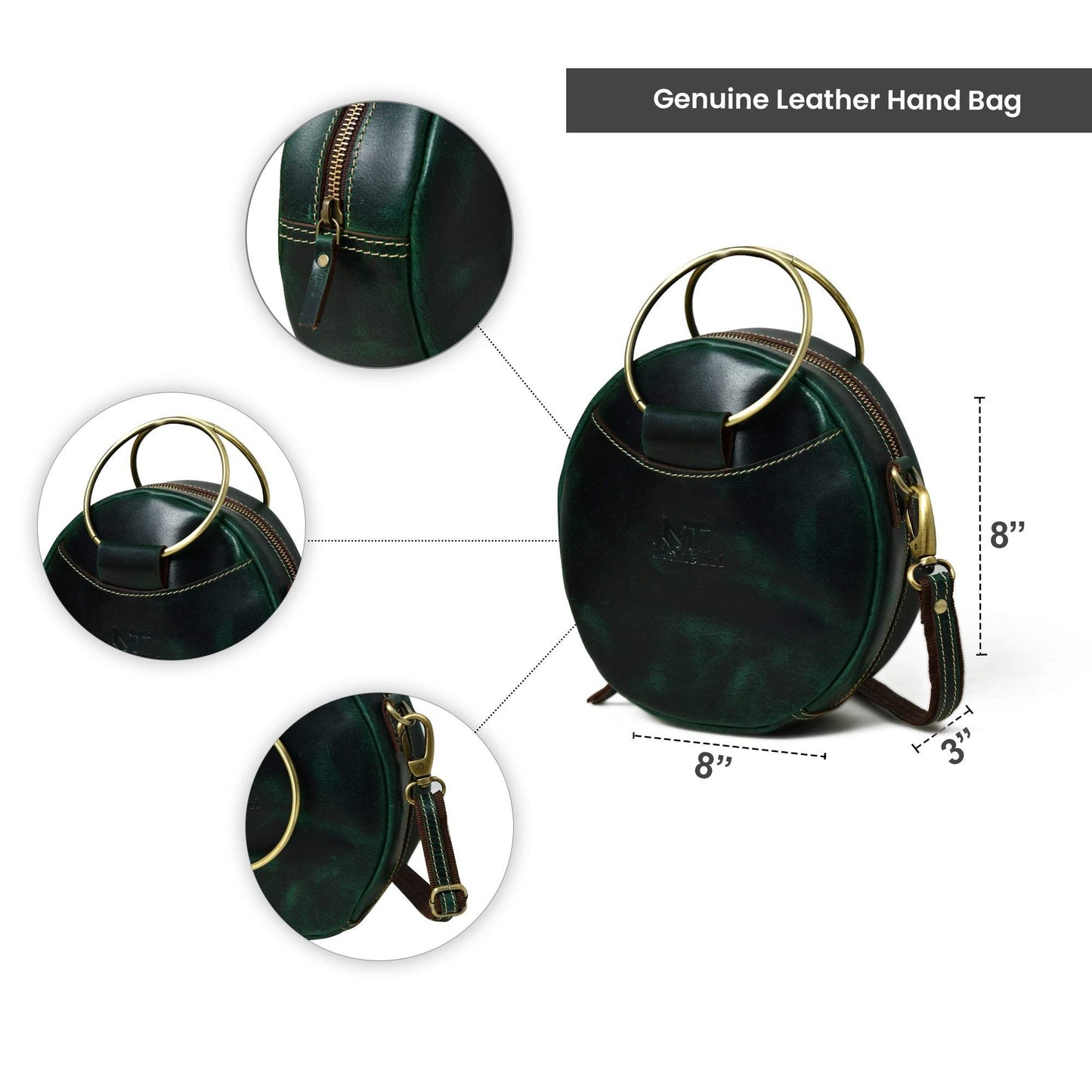 Rosie Sling Circle Bag - Classy Leather Bags - Flyclothing LLC