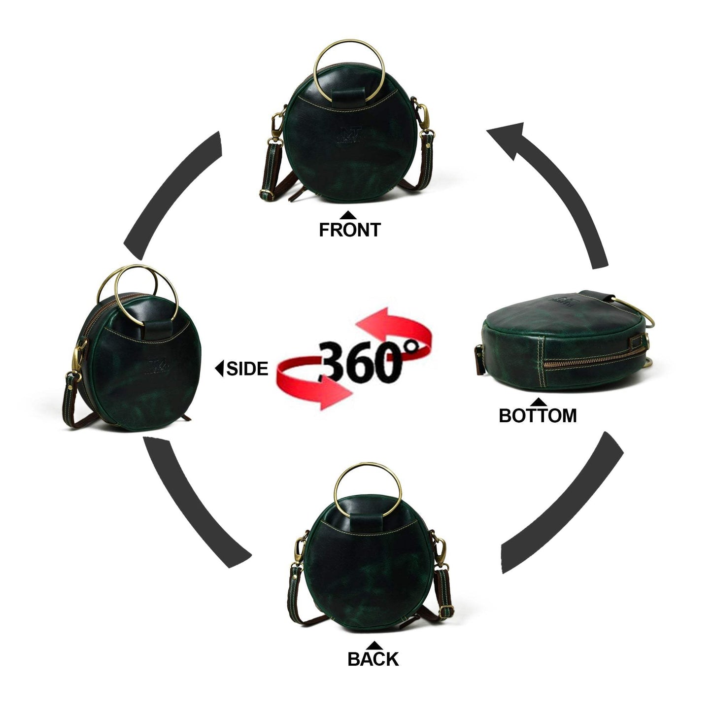 Rosie Sling Circle Bag - Classy Leather Bags - Flyclothing LLC