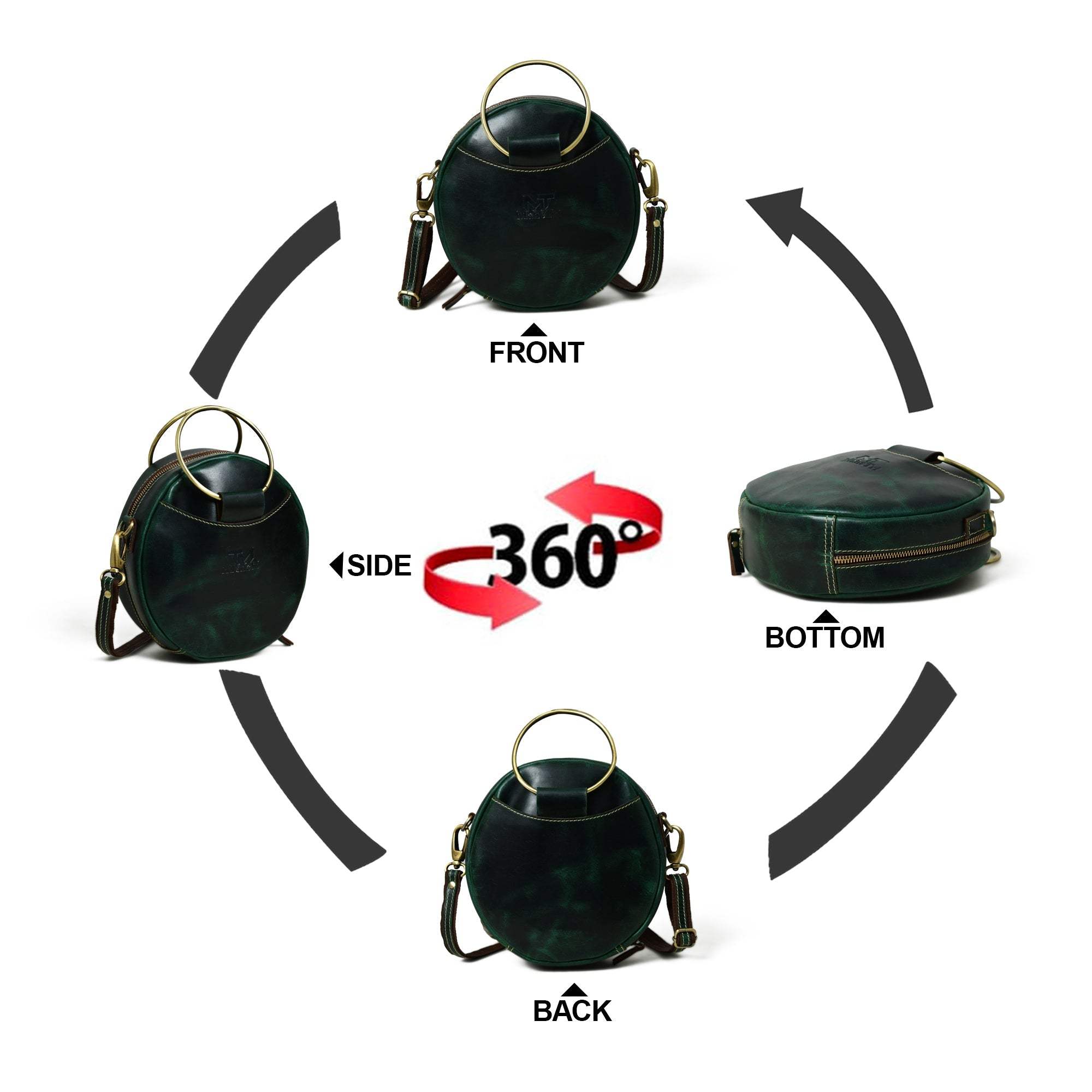 Rosie Sling Circle Bag - Classy Leather Bags - Flyclothing LLC