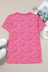 Animal Print Round Neck Short Sleeve T-Shirt - Trendsi - Flyclothing LLC