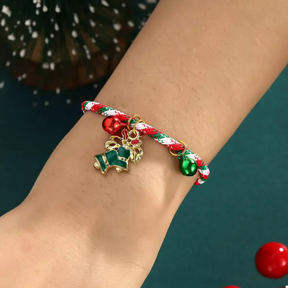 Christmas Charm Braided Rope Bracelet - Trendsi - Flyclothing LLC