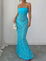 Lace Square Neck Maxi Cami Dress - Trendsi - Flyclothing LLC