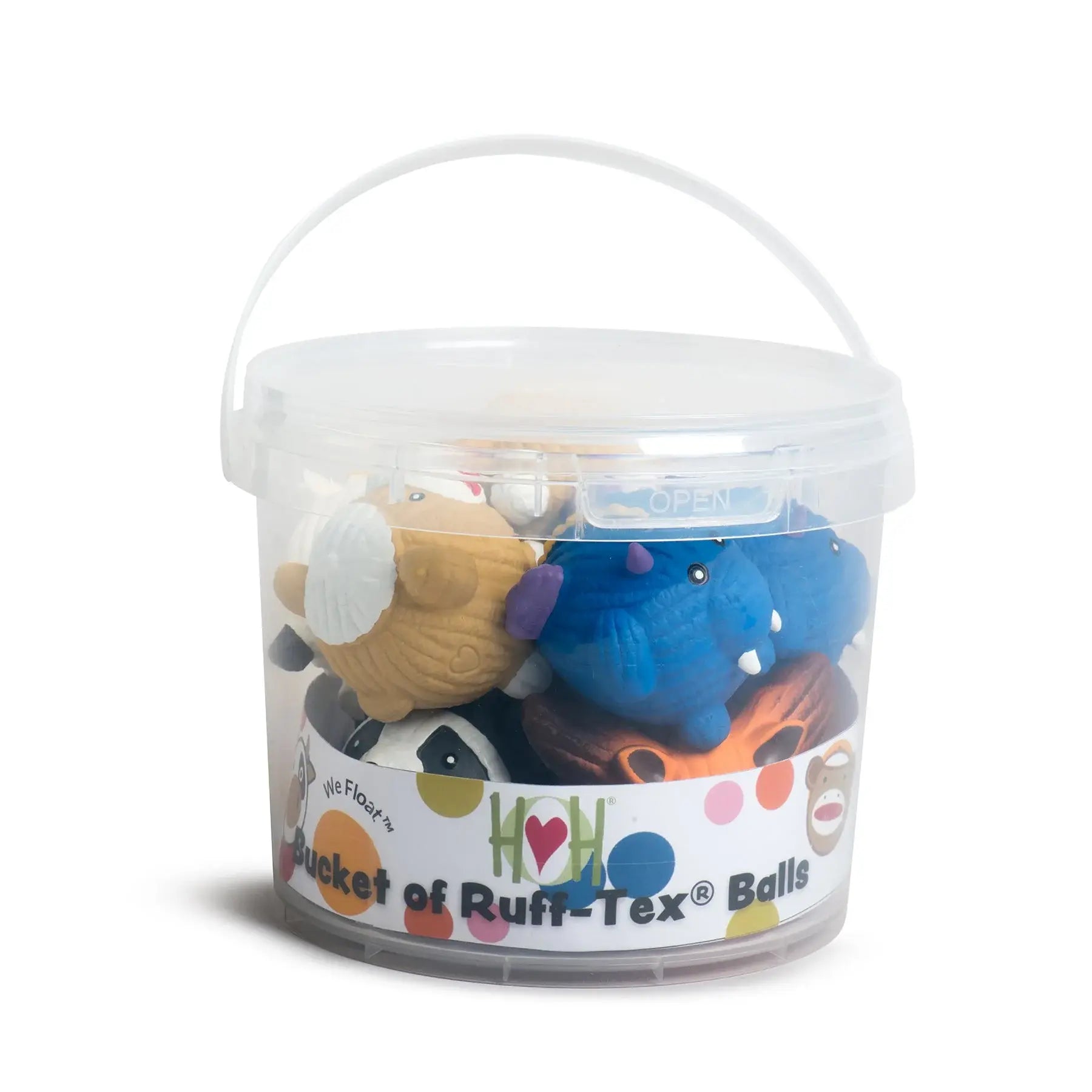 Ruff-Tex® Bucket of Latex Balls Dog Toys, 10 Pack, Small - HuggleHounds - Flyclothing LLC