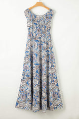 Printed Off-Shouder Short Sleeve Dress - Trendsi - Flyclothing LLC