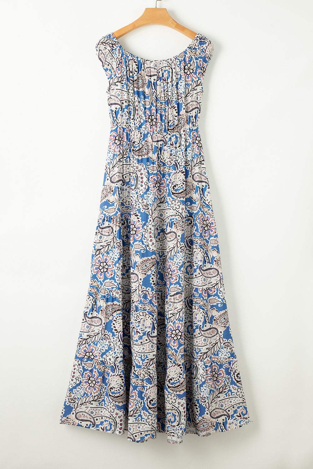 Printed Off-Shouder Short Sleeve Dress - Trendsi - Flyclothing LLC