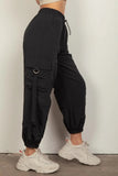 VERY J Elastic Waist Woven Cargo Pants - Trendsi