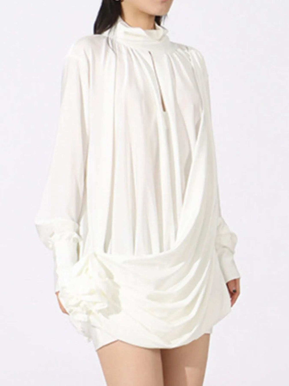 Ruched Long Sleeve Mini Dress - Trendsi - Flyclothing LLC