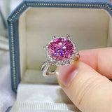 5 Carat Moissanite Halo Engagement Ring - Trendsi - Flyclothing LLC